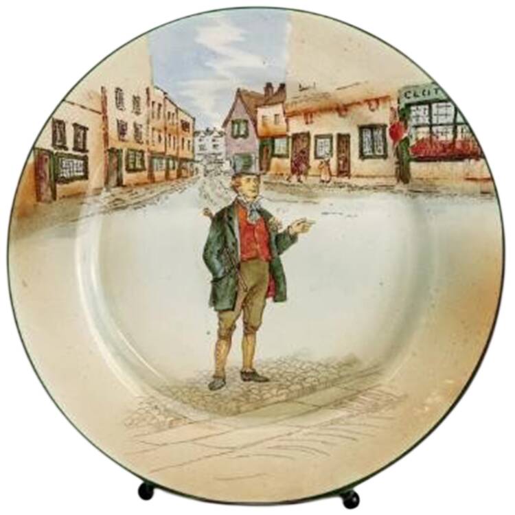 Dickens (Green Trim) Dinner Plate