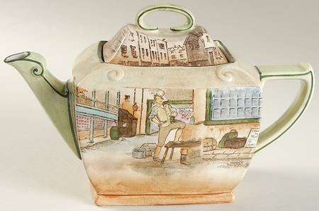 Dickens (Green Trim) Teapot & Lid