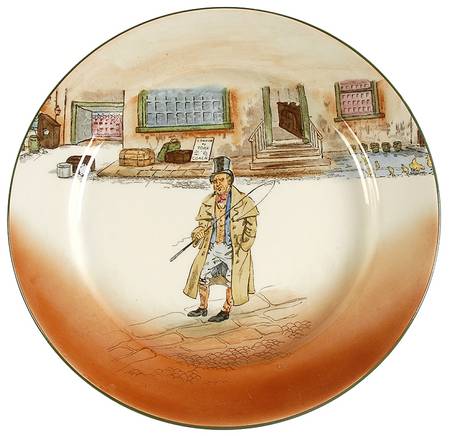Dickens (Green Trim) Dinner Plate