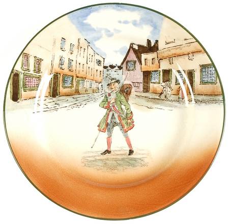 Dickens (Green Trim) Bread & Butter Plate