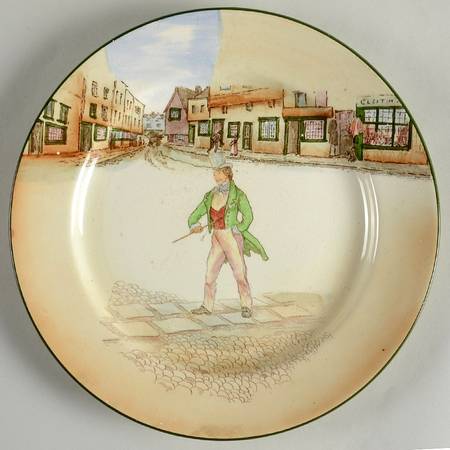 Dickens (Green Trim) Dinner Plate