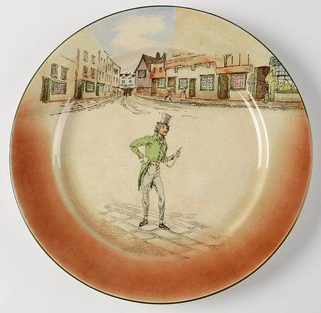 Dickens (Green Trim) Dinner Plate