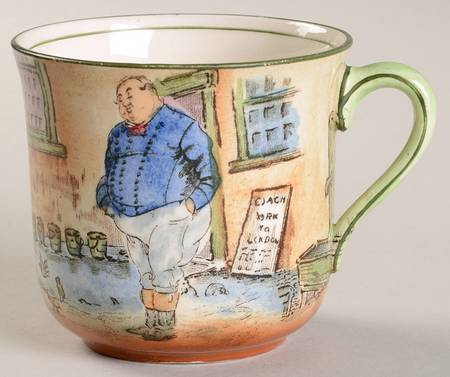 Dickens (Green Trim) Flat Cup