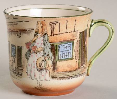Dickens (Green Trim) Flat Cup