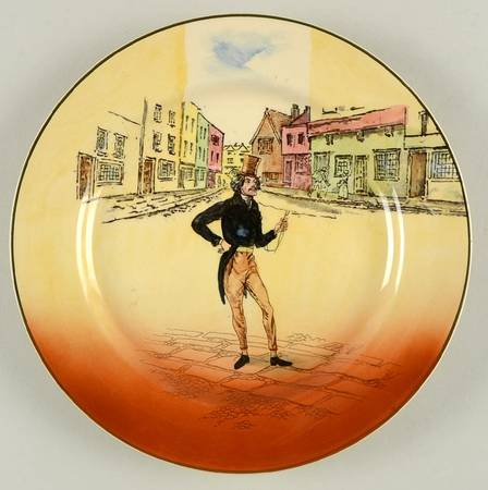 Dickens (Green Trim) Salad Plate