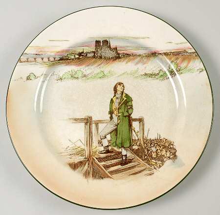 Dickens (Green Trim) Salad Plate
