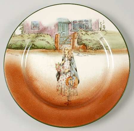Dickens (Green Trim) Salad Plate