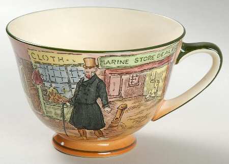 Dickens (Green Trim) Flat Cup