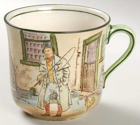 Dickens (Green Trim) Flat Cup