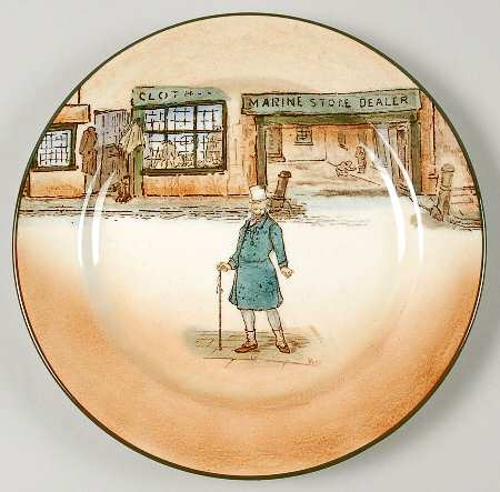 Dickens (Green Trim) Bread & Butter Plate