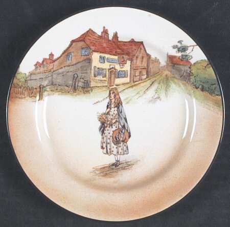 Dickens (Green Trim) Bread & Butter Plate