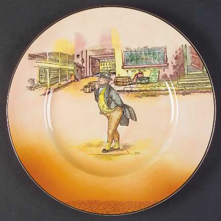 Dickens (Green Trim) Dinner Plate
