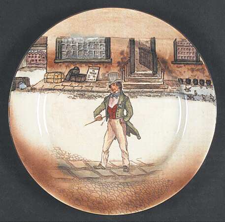 Dickens (Green Trim) Salad Plate