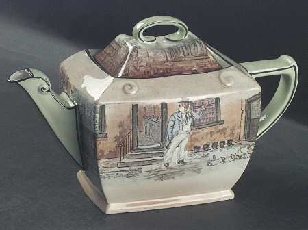 Dickens (Green Trim) Teapot & Lid