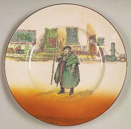 Dickens (Green Trim) Dinner Plate
