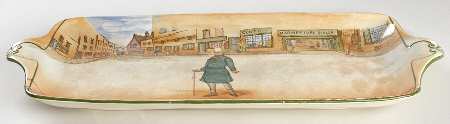 Dickens (Green Trim) 17" Sandwich Tray