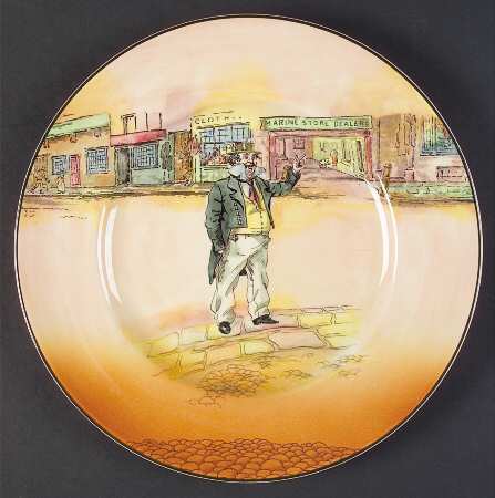 Dickens (Green Trim) Dinner Plate