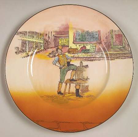 Dickens (Green Trim) Dinner Plate