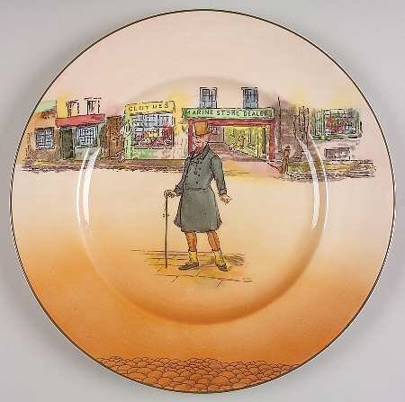 Dickens (Green Trim) Dinner Plate