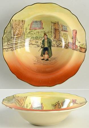 Dickens (Green Trim) Oatmeal Bowl
