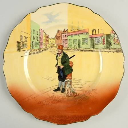 Dickens (Green Trim) Dinner Plate