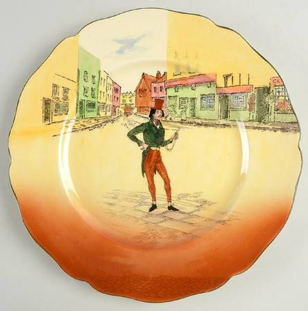 Dickens (Green Trim) Dinner Plate