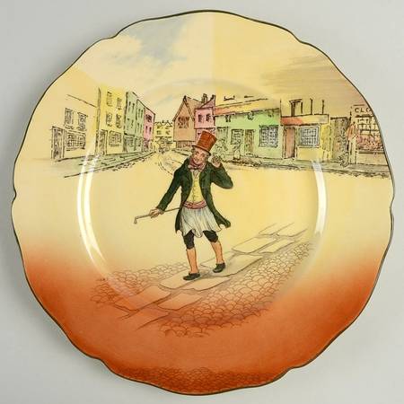 Dickens (Green Trim) Dinner Plate