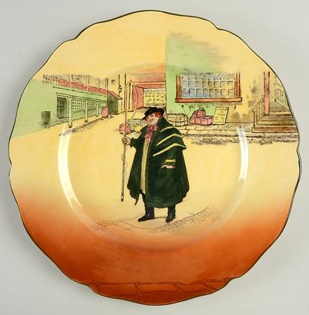 Dickens (Green Trim) Dinner Plate