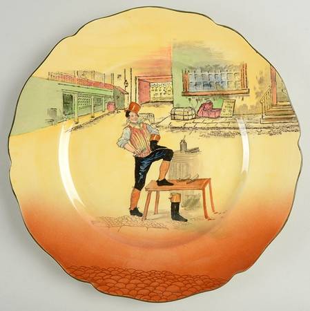 Dickens (Green Trim) Dinner Plate