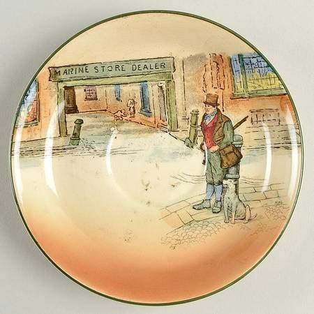 Dickens (Green Trim) Saucer for Flat Cup
