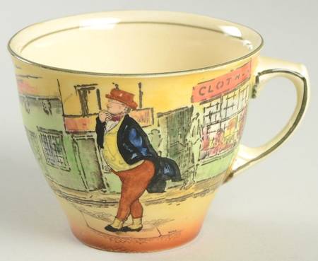 Dickens (Green Trim) Flat Cup