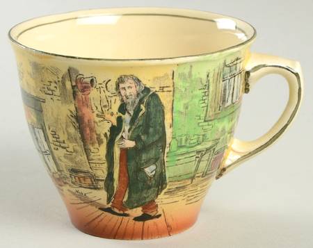 Dickens (Green Trim) Flat Cup