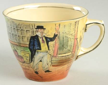 Dickens (Green Trim) Flat Cup
