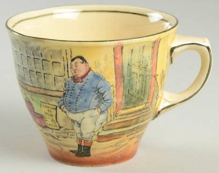 Dickens (Green Trim) Flat Cup