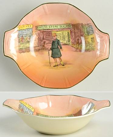 Dickens (Green Trim) Open Candy Dish