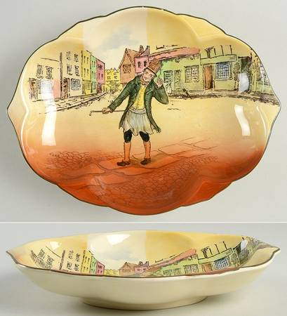 Dickens (Green Trim) Oval Bon Bon