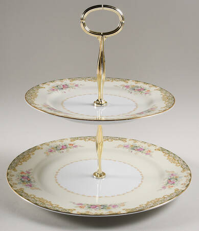 RO11 6 5/8"-10"  2 Tiered Serving Tray (Dp, Sp) HC
