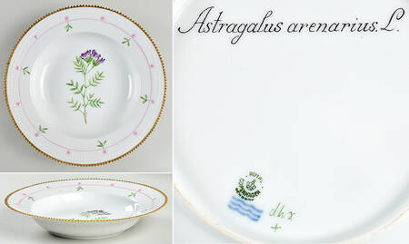 Flora Danica (735 Series) Large Rim Soup Bowl-Astragalus arenarius L