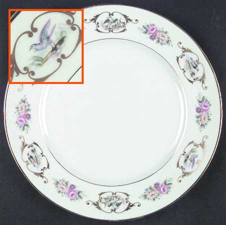 Oiseaux Roses (Smooth) Dinner Plate
