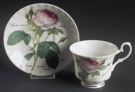 Redoute Roses Footed Cup & Saucer Set
