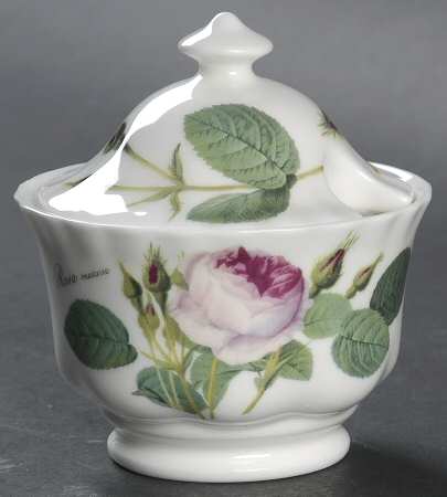Redoute Roses Sugar Bowl & Lid