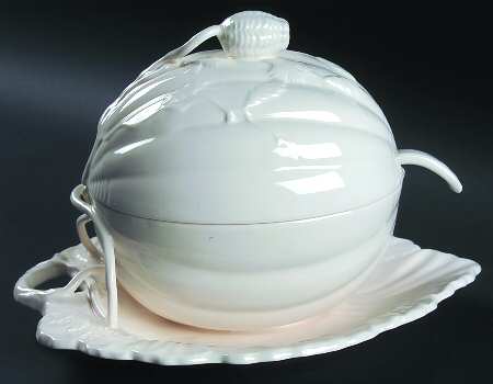 Originals Figural Tureen w/Lid, Ladle & Attached Underplate