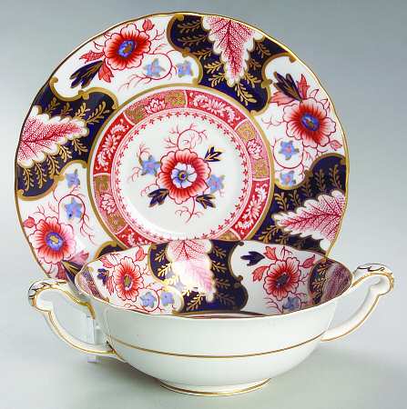Battersea (Scalloped) Footed Cream Soup Bowl & Saucer Set