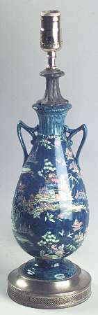 Pekin Blue Electric Lamp No Shade
