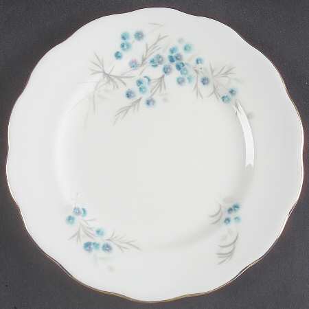 Blue Heaven (Gray and Pink Leaves) Bread & Butter Plate