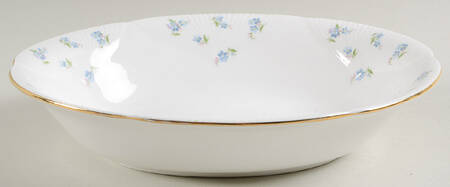 Blue Heaven (Fan Embossed) 9" Oval Vegetable Bowl by Royal Albert