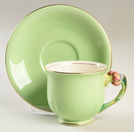 Tiger Lily Green Footed Cup & Saucer Set