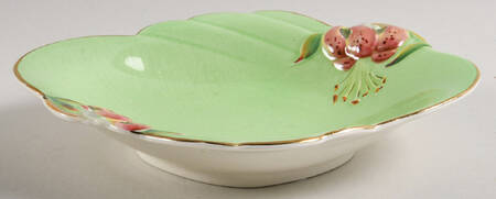 Tiger Lily Green Open Candy Dish