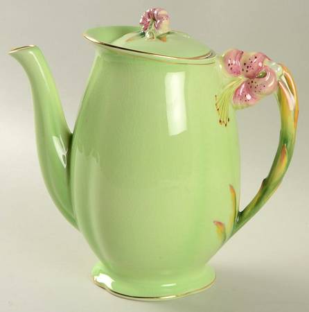 Tiger Lily Green Small Coffee Pot & Lid