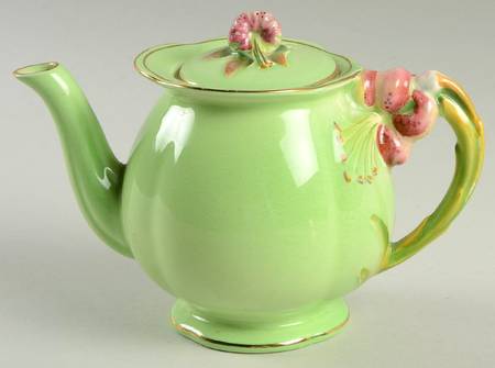 Tiger Lily Green Individual Breakfast Set Teapot & Lid